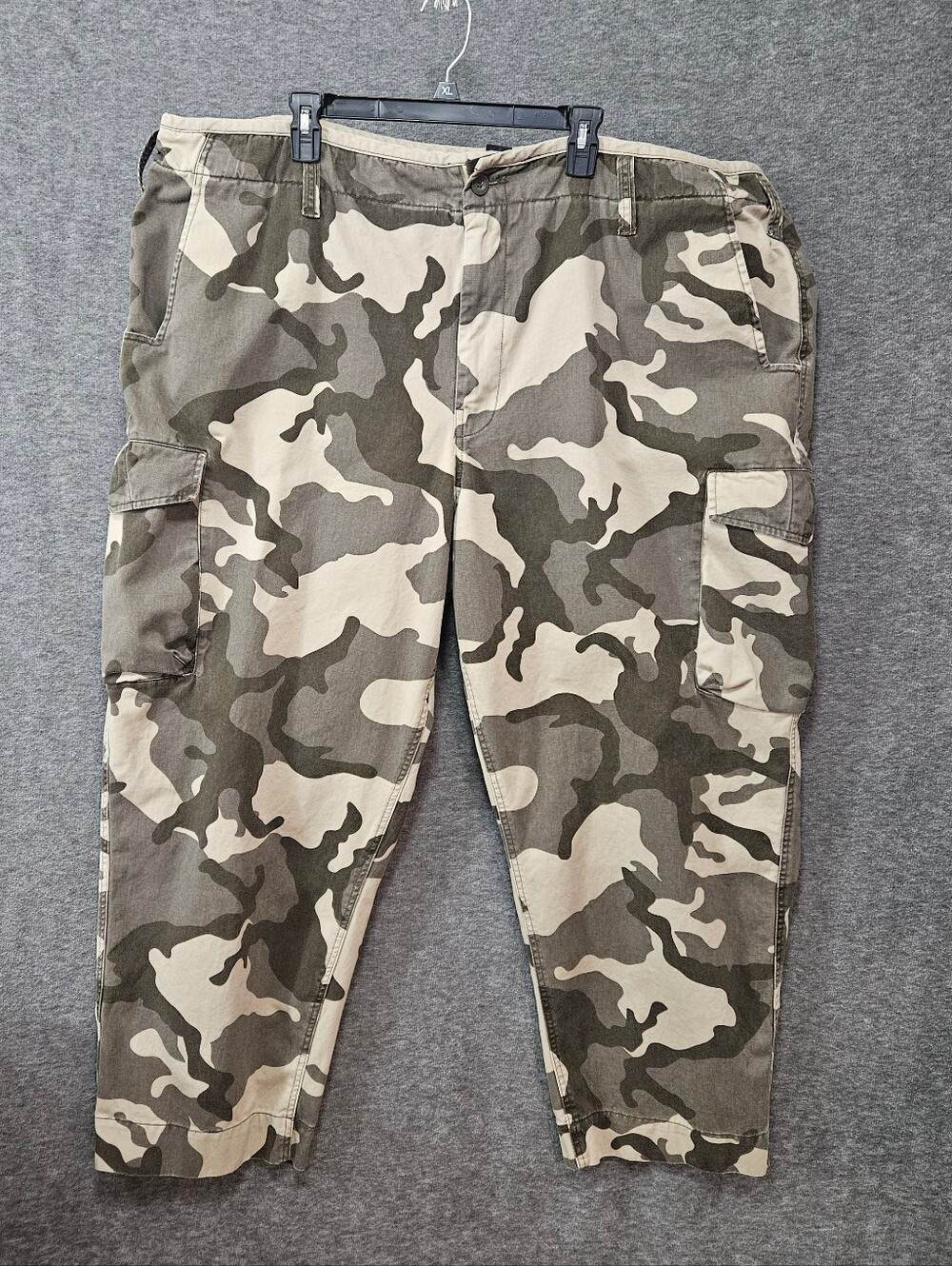 Arizona Jean Co Camo Cargo Pants Men's 54x30 6 Pockets Drawstring + Button/Zip